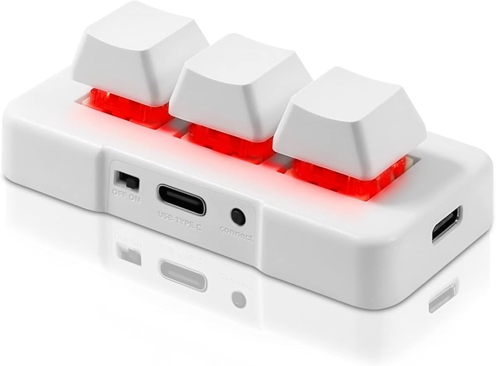 PCsensor 3-Key Mini Keypad Wireless Mechanical Gaming Keyboard Hot Key Customized Program with RG... | Amazon (US)