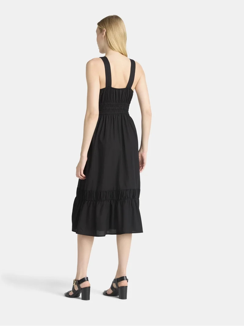 Time and Tru Women's and Women\u2019s Plus Sleeveless Midi Dress, Sizes XS-4X | Walmart (US)