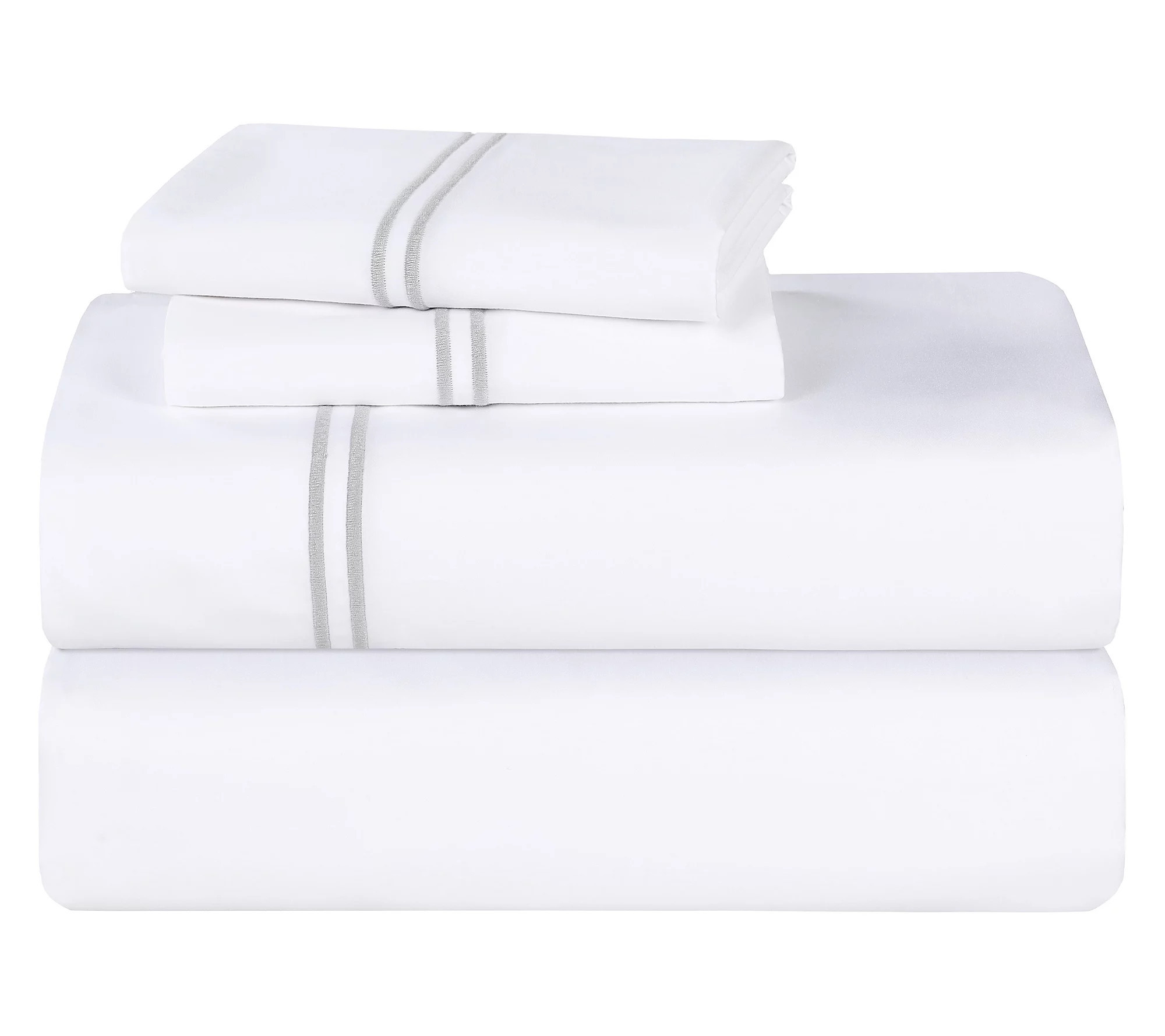 Superior Fieldstone Cotton Embroidered Bed Sheet Set-Cal/King | QVC