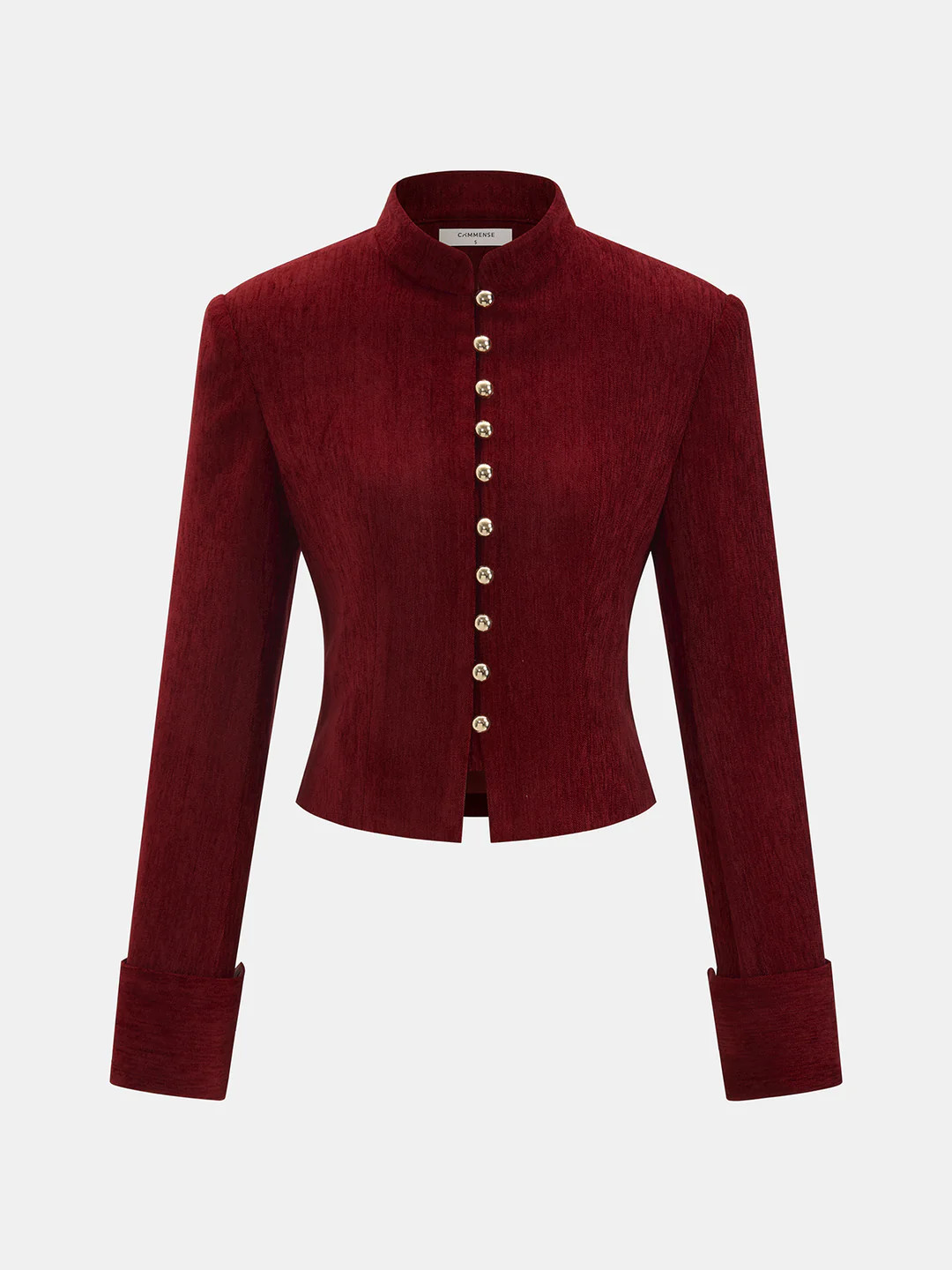 Stand Collar Metal Detail Jacket | Commense