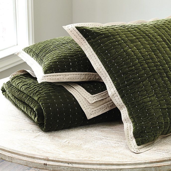 Lucca Velvet Stitched Quilted Bedding | Ballard Designs, Inc.
