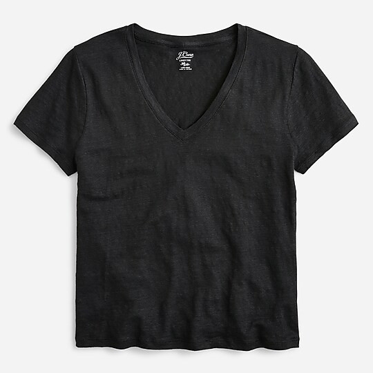Relaxed linen V-neck T-shirt | J. Crew US