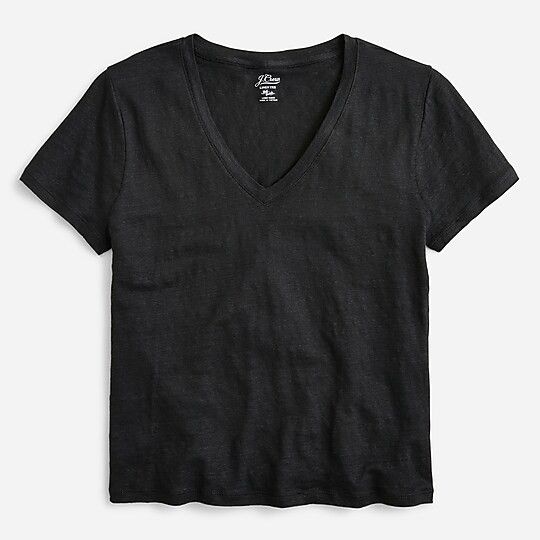 Relaxed linen V-neck T-shirt | J.Crew US