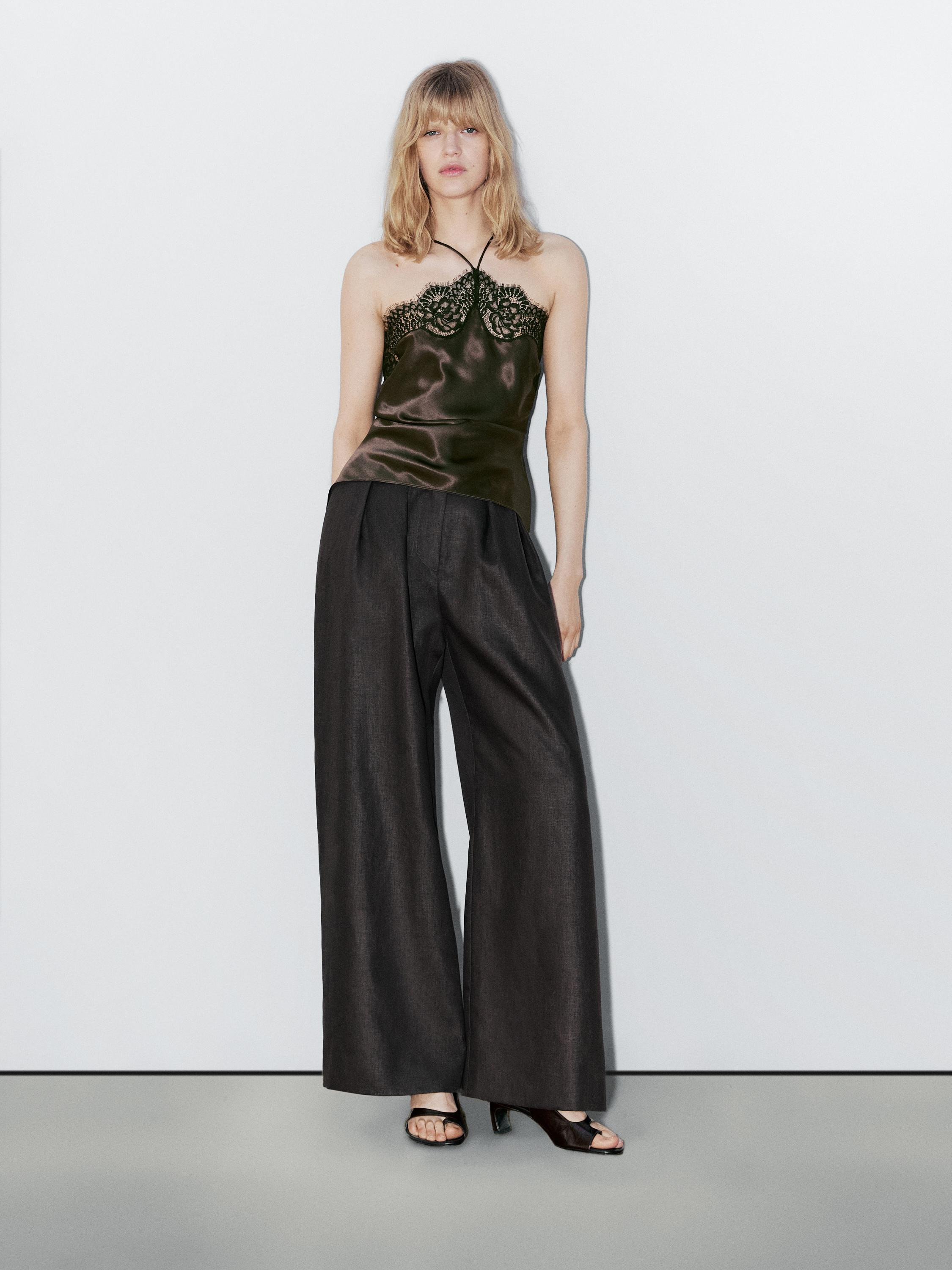 Silk blend camisole top - STUDIO | Massimo Dutti UK