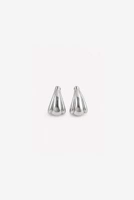 Mini Edge Hoop Earring (Silver) | SAME