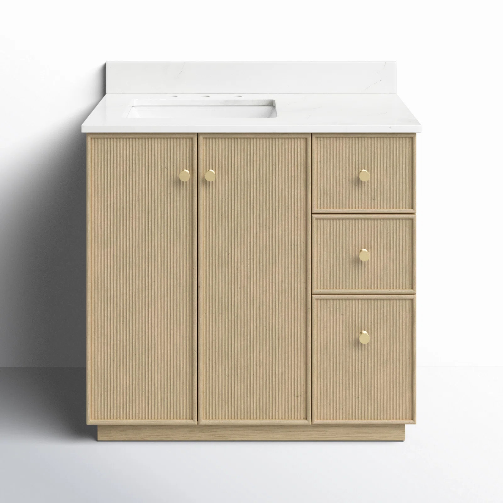 Birch Lane™ Rally 36'' Free Standing Single Bathroom Vanity with Calacatta Quartz Top & Reviews... | Wayfair North America