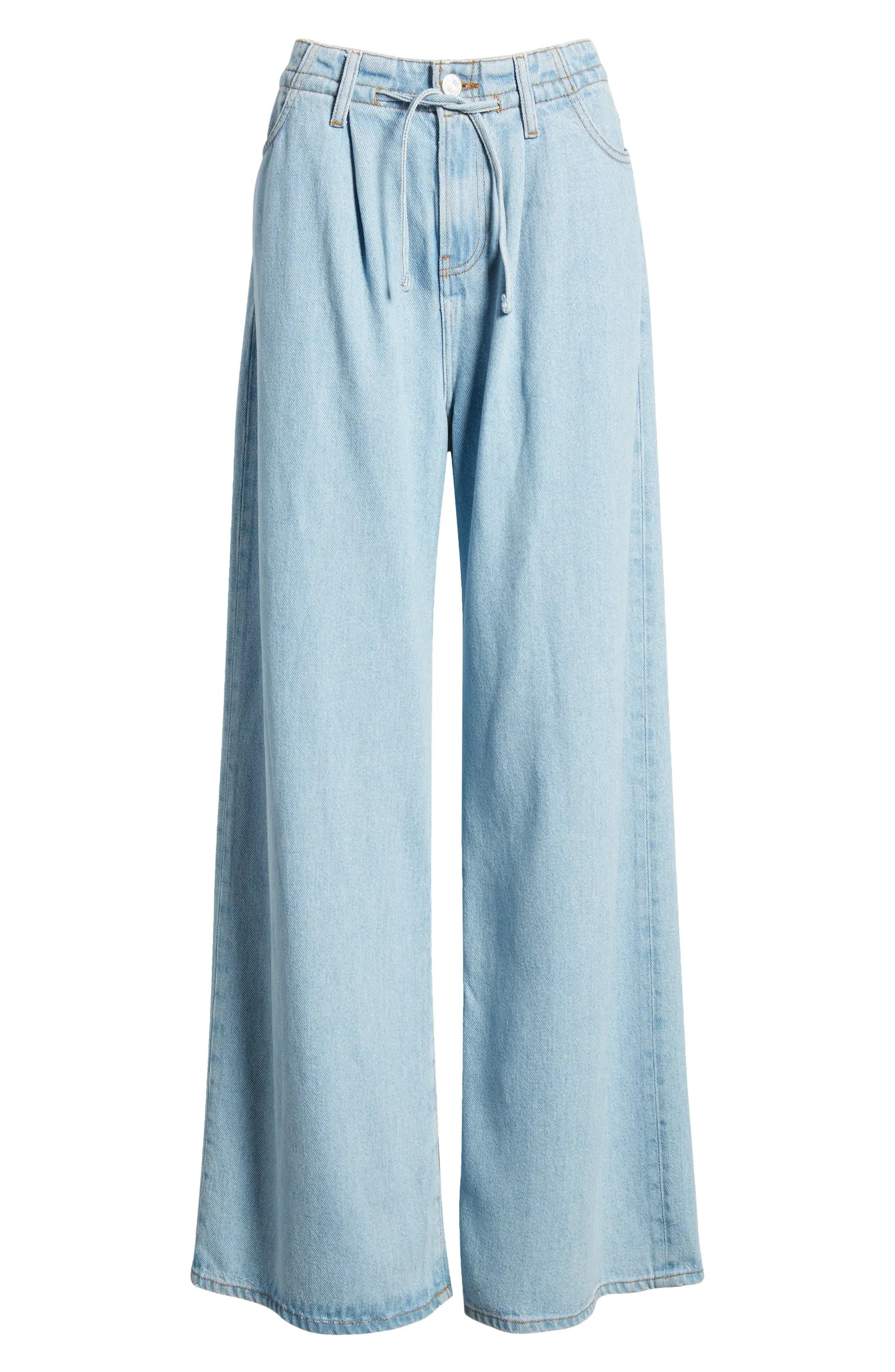 FRAME Super Drape Wide Leg Denim Drawstring Pants | Nordstrom | Nordstrom