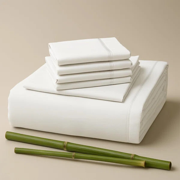 Premium Rayon From Bamboo Blend Sheet Set With Deep Pockets, Cooling and Breathable | Wayfair North America