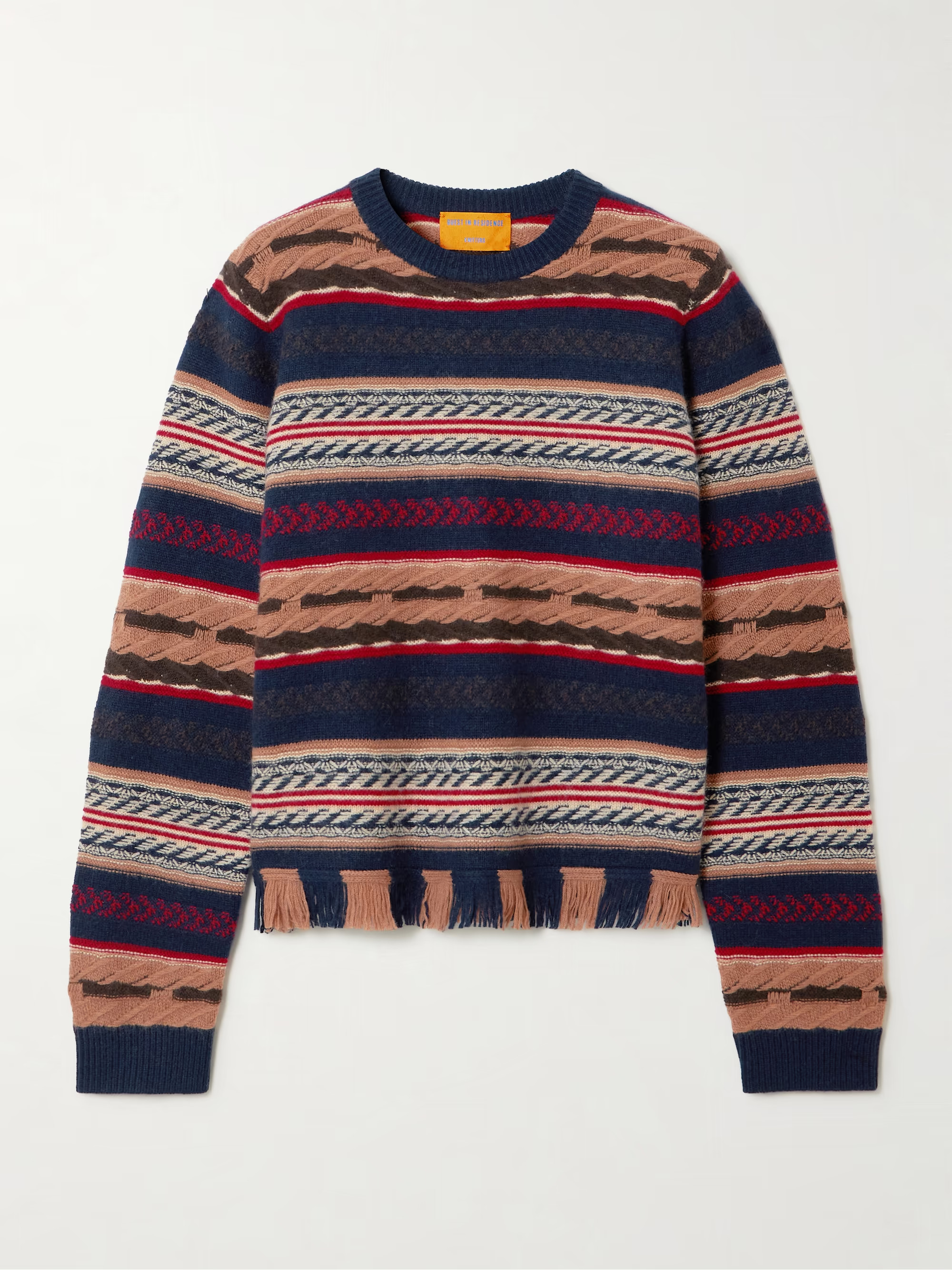 Western fringed striped wool and cashmere-blend sweater | NET-A-PORTER (UK & EU)