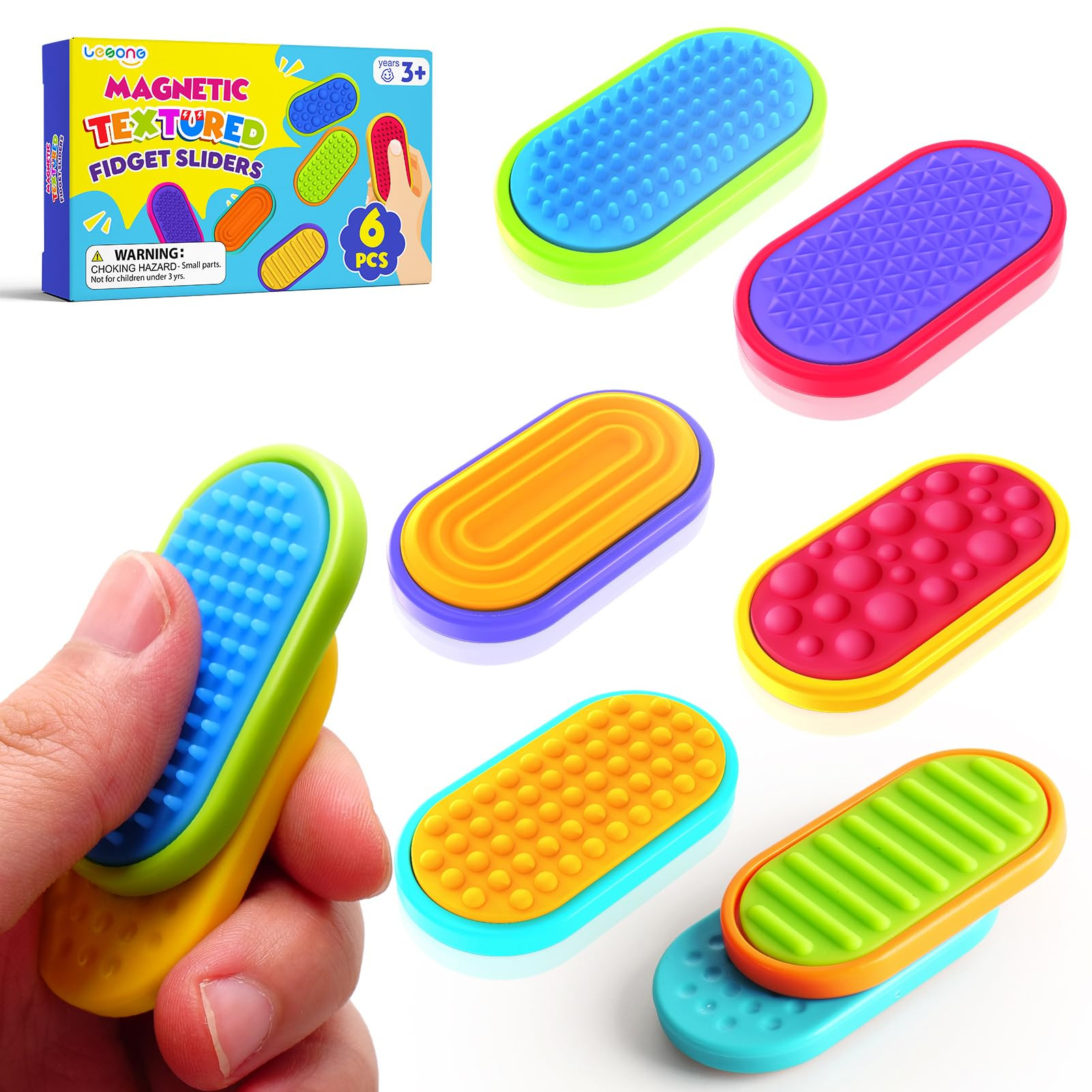 Sensory Fidget Magnet Toys for Kids: Silicone Magnetic Sliders Stress Fidgets for Autism, Anxiety... | Amazon (US)