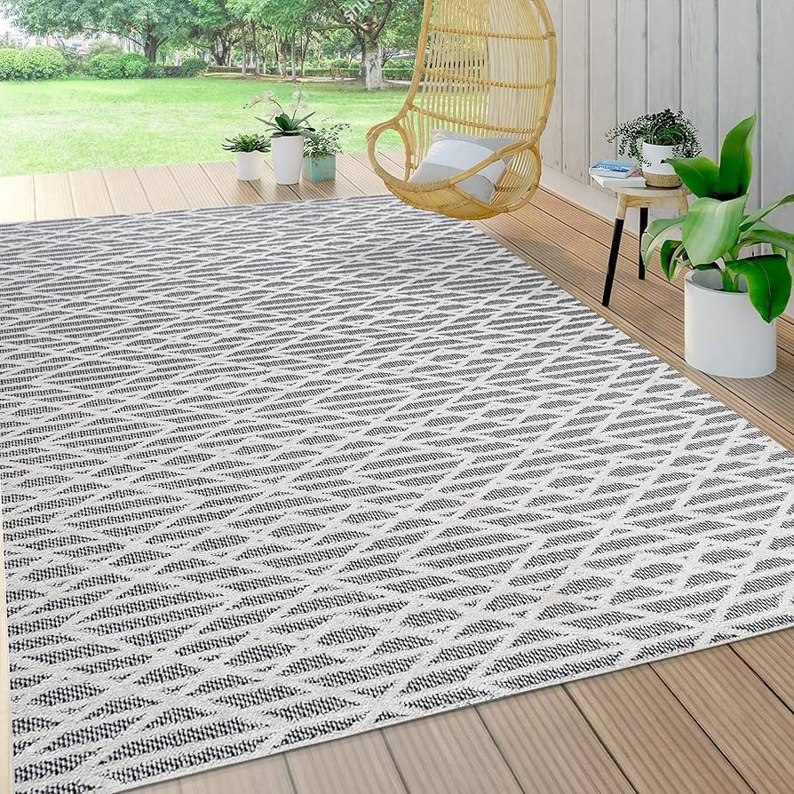 JONATHAN Y SBH105B-8 Ararat High-Low Pile Moroccan Diamond Modern Indoor Outdoor Area-Rug Bohemia... | Amazon (US)
