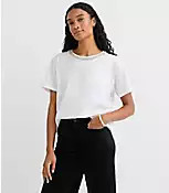 Crystal Beaded Neck Tee | LOFT