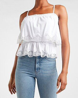 Tiered Lace Trim Cami | Express
