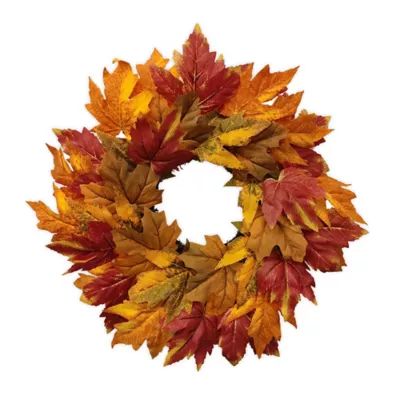 18-Inch Full Bloom Mini Fall Leaves Harvest Wreath | Bed Bath & Beyond | Bed Bath & Beyond