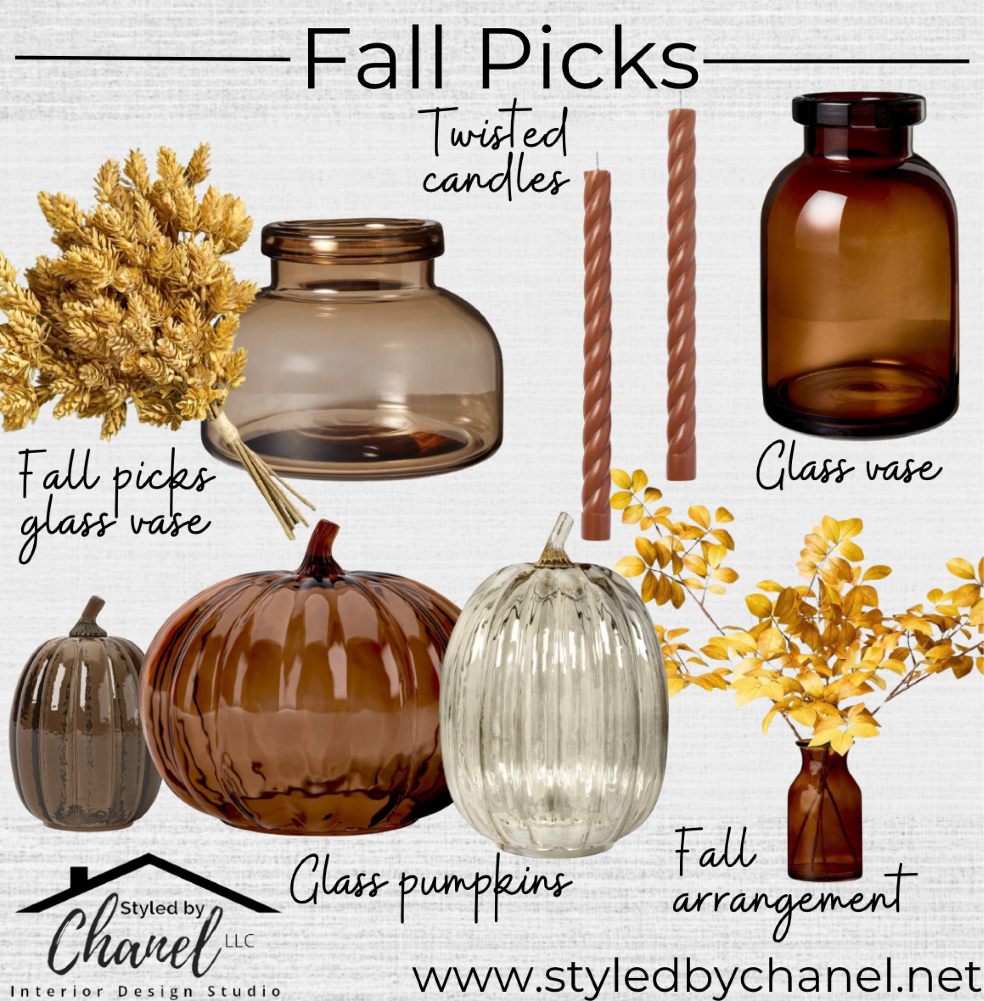 Some favorite fall decor picks for my home. Loving these fall colors, glass pumpkins, twisted candles, glass vases, and fall leaves and  foliage. The perfect combination for all the falls looks this season! 

#LTKFallSale #LTKSeasonal #LTKHome