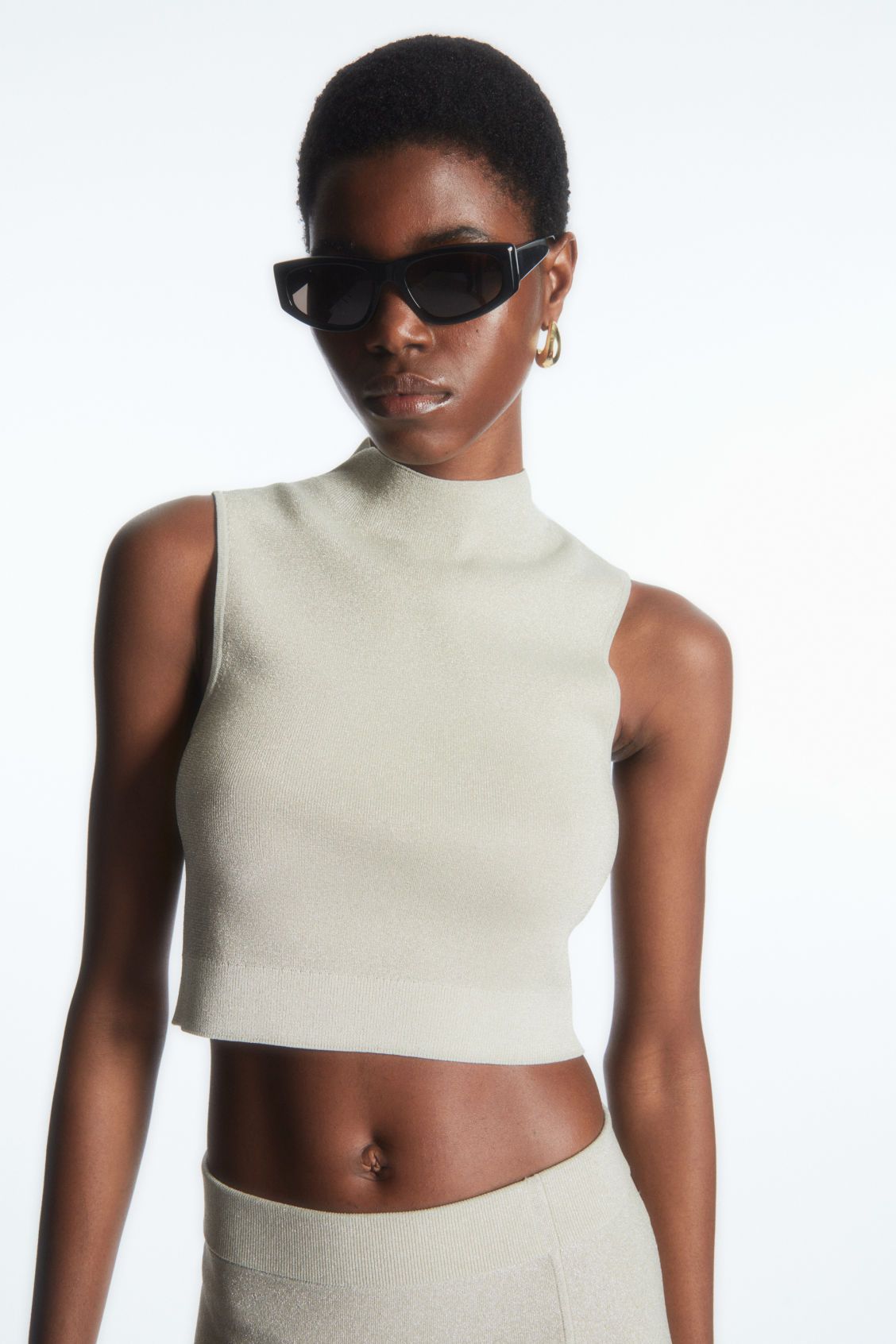 CROPPED KNITTED SLEEVELESS TOP | COS UK
