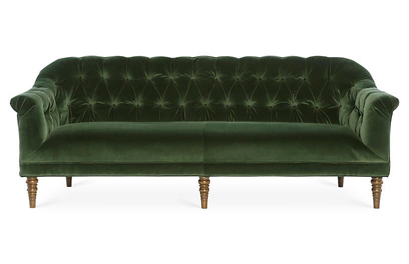 Gentry Sofa - Forest Green Velvet | One Kings Lane