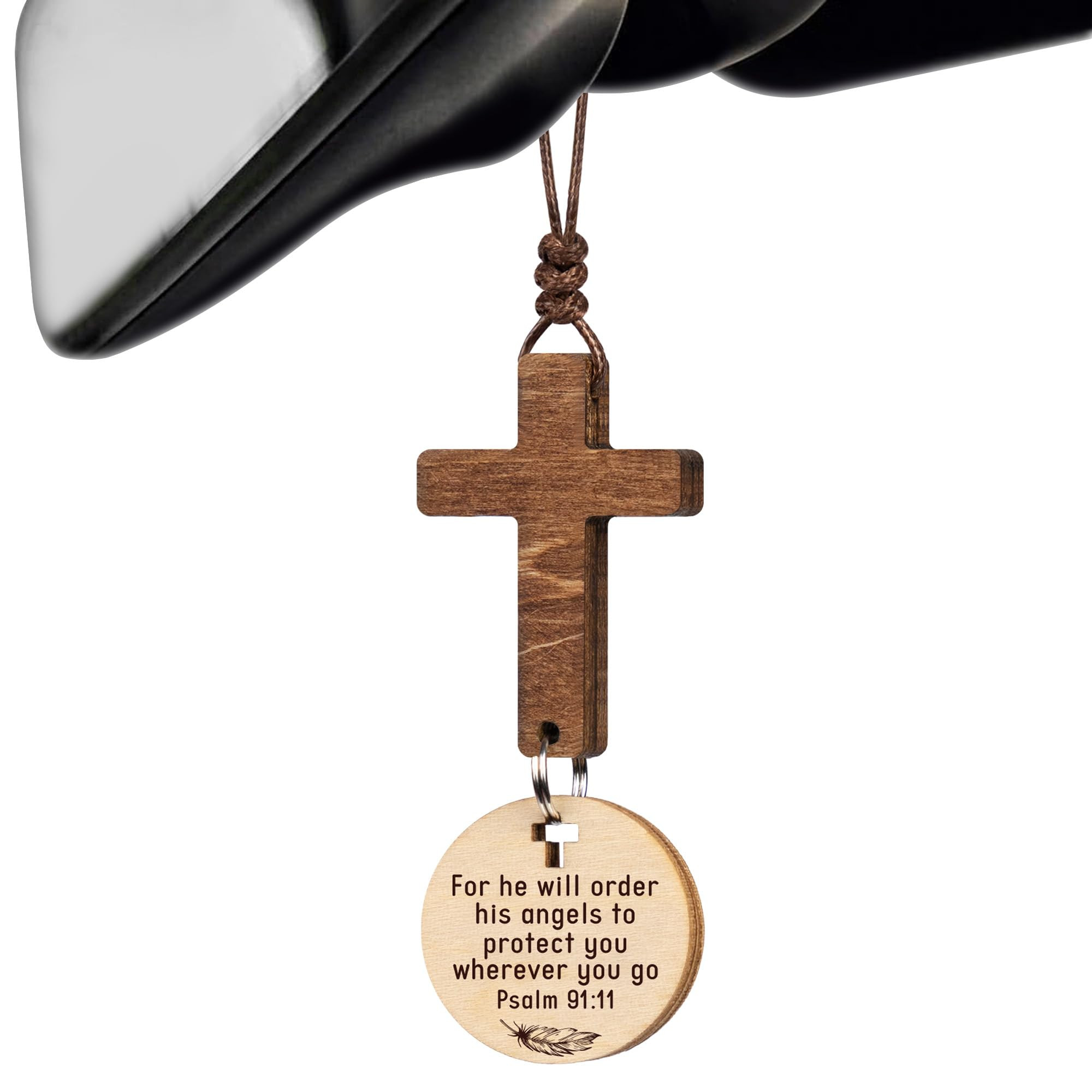 Cross for Car Mirror Hanging Christian Gifts for Men, Women, Bible Study - Scan Phone for Daily B... | Amazon (US)