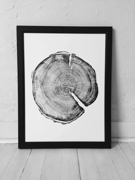 183 year old Tree, Tree ring art print, Woodcut print, Uinta Forest art, Real Tree Stump Art, Chr... | Etsy (US)