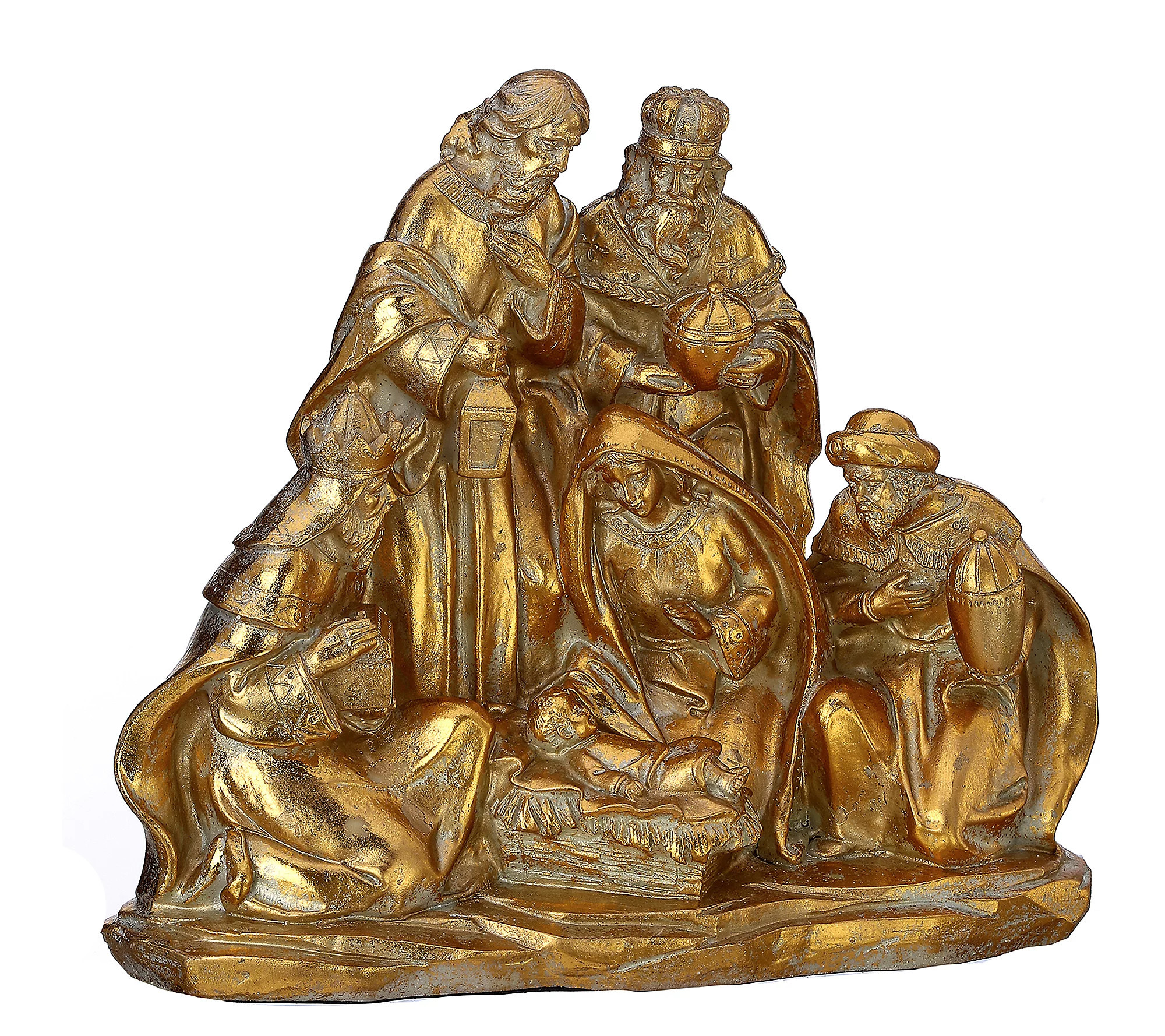 8.5"" Golden Nativity Scene by Valerie | QVC