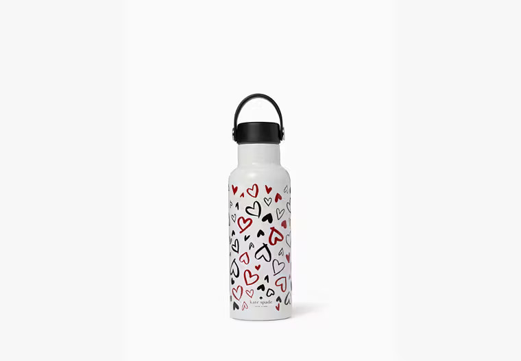 Scribble Hearts Stainless Steel 17oz Water Bottle | Kate Spade Outlet