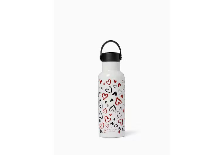 Scribble Hearts Stainless Steel 17oz Water Bottle | Kate Spade Outlet