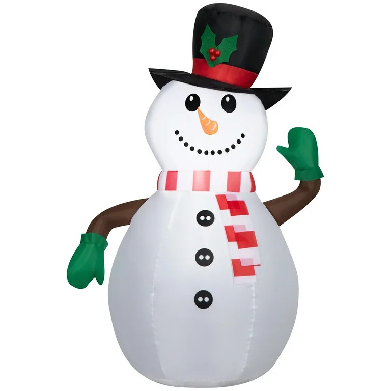 New Christmas Airblown Inflatables Yard Decoration Snowman with Top Hat, 3.5 ft | Walmart (US)