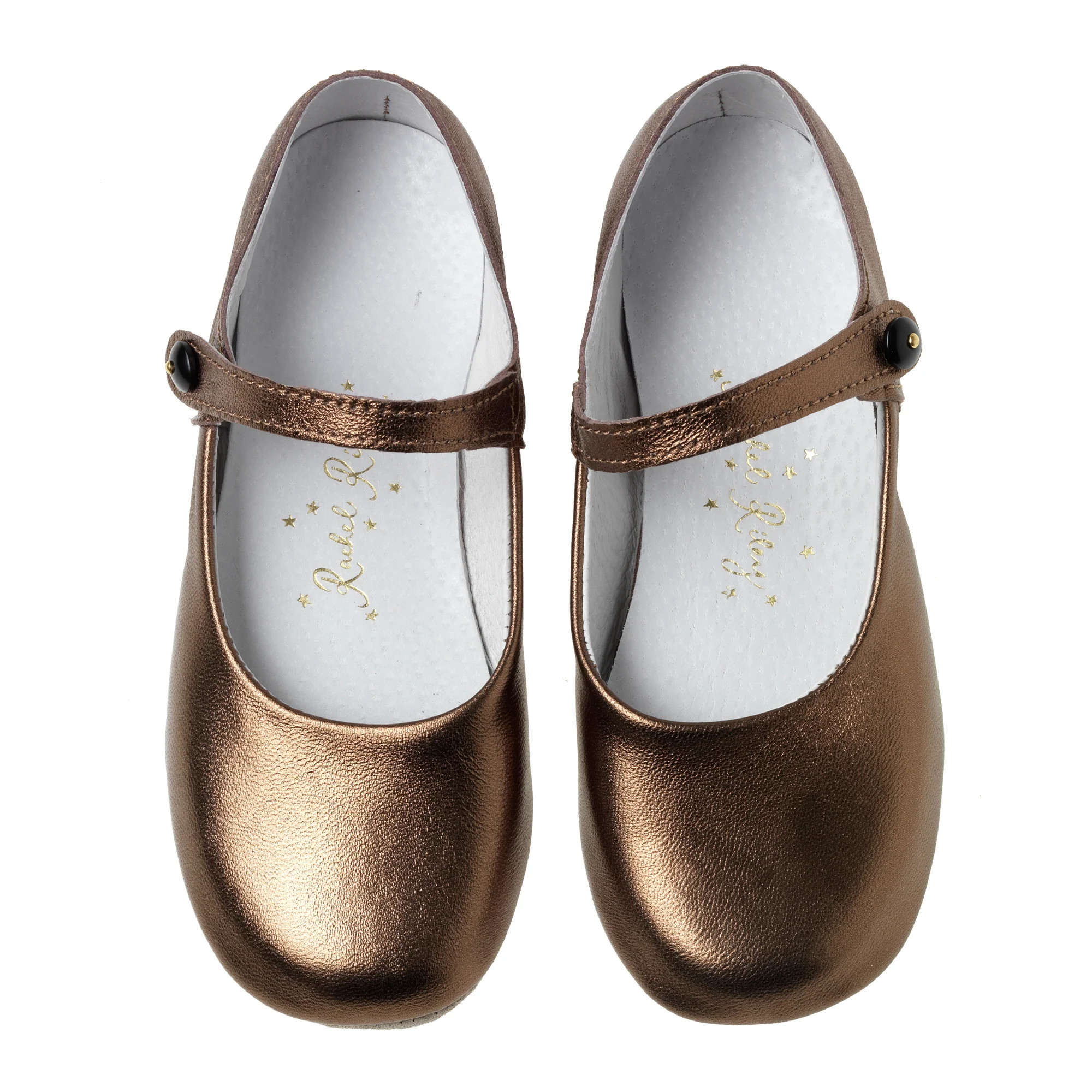 Button Strap Slipper, Brown Metallic | Rachel Riley