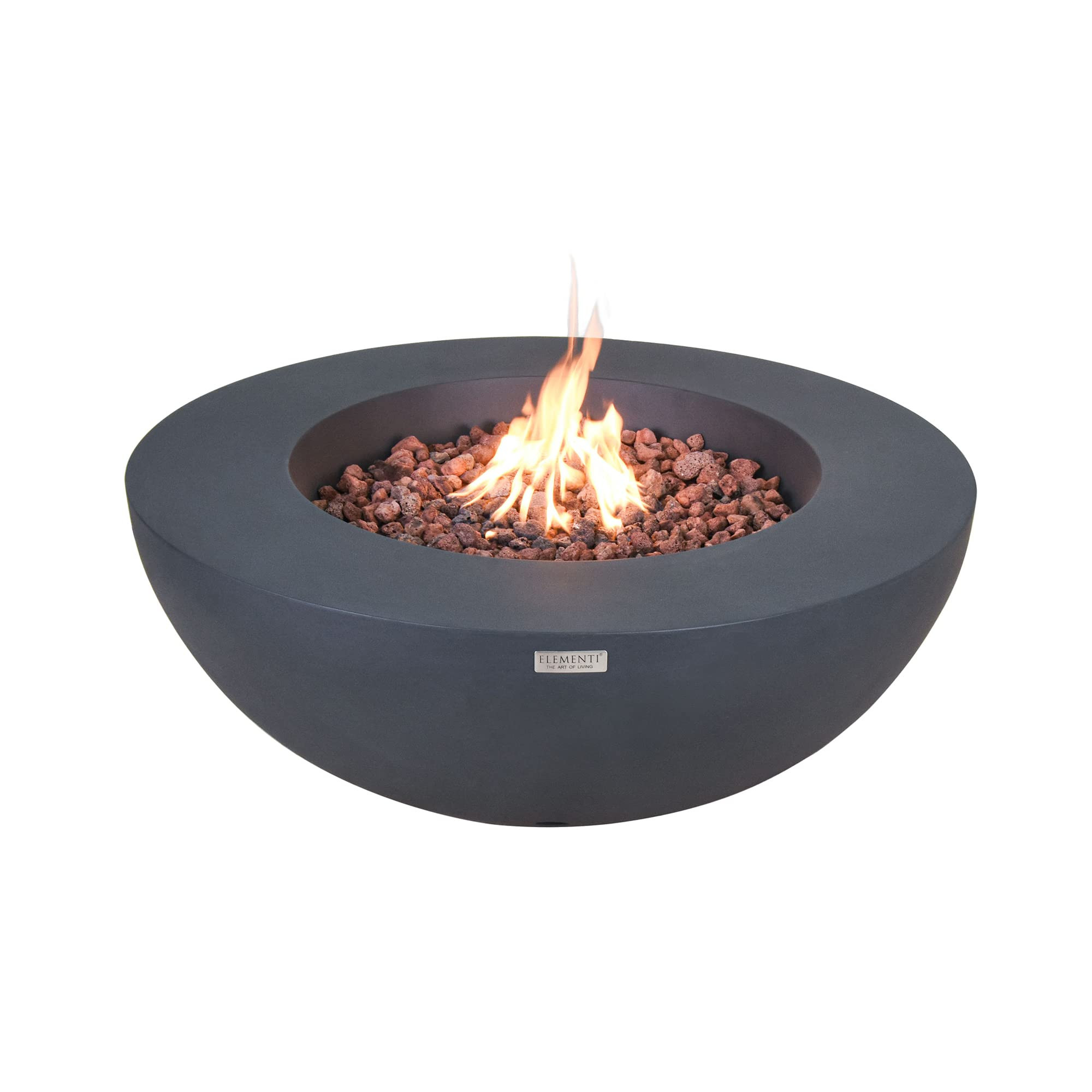Lunar Bowl Fire Table Outdoor Fire Pit 42" x 42" Cast Concrete Round Firepit Includes Lava Rocks ... | Amazon (US)