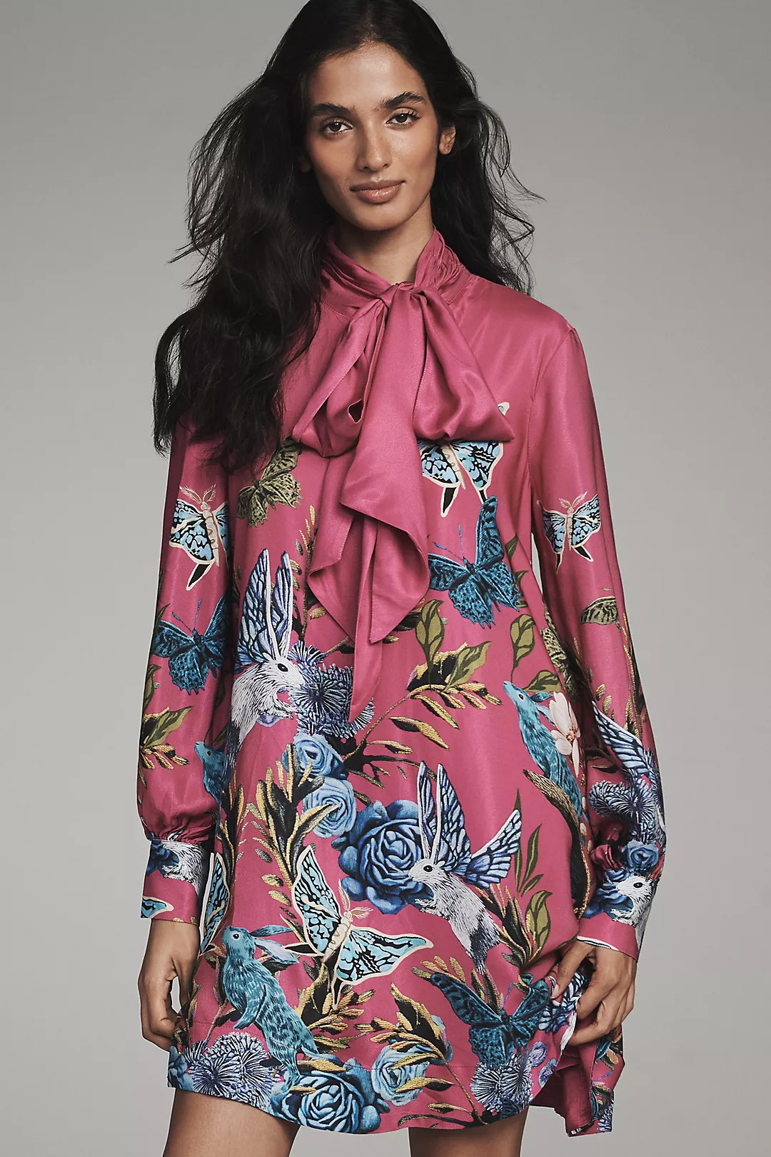 The Caroline Tie-Neck Mini Dress by Maeve | Anthropologie (US)