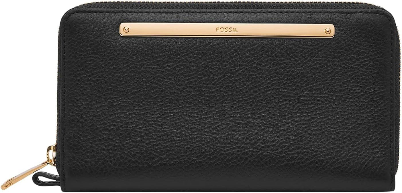 Fossil Women's Liza Leather Zip Around Clutch Wallet With Retractable Wristlet Strap for Women | Amazon (US)