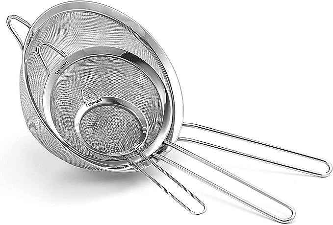 Cuisinart Set of 3 Fine Mesh Stainless Steel Strainers | Amazon (US)