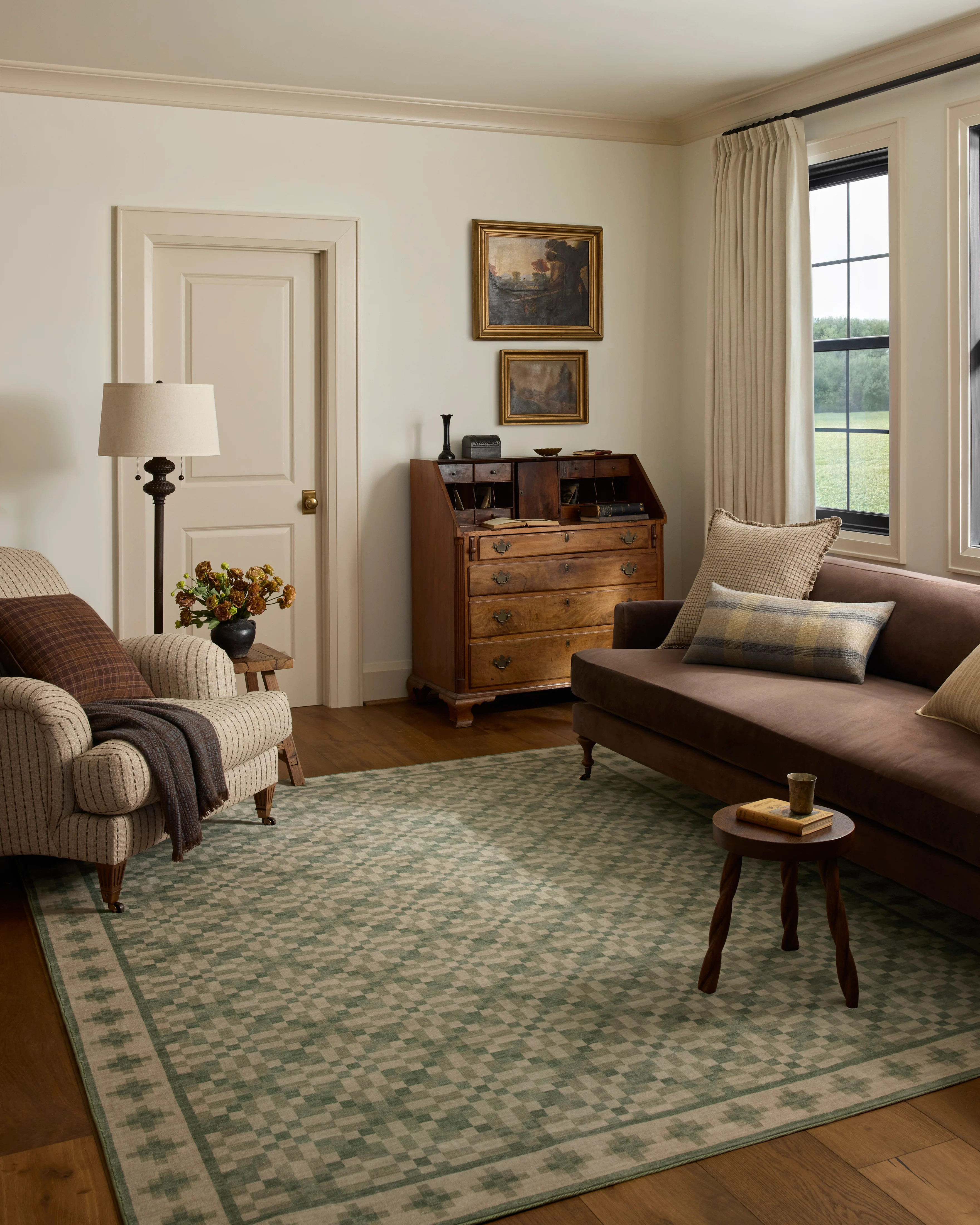 Chris Loves Julia x Loloi-Bobby feat. CloudPile (TM)-BOB-01-Beige, Green | Rugs Direct
