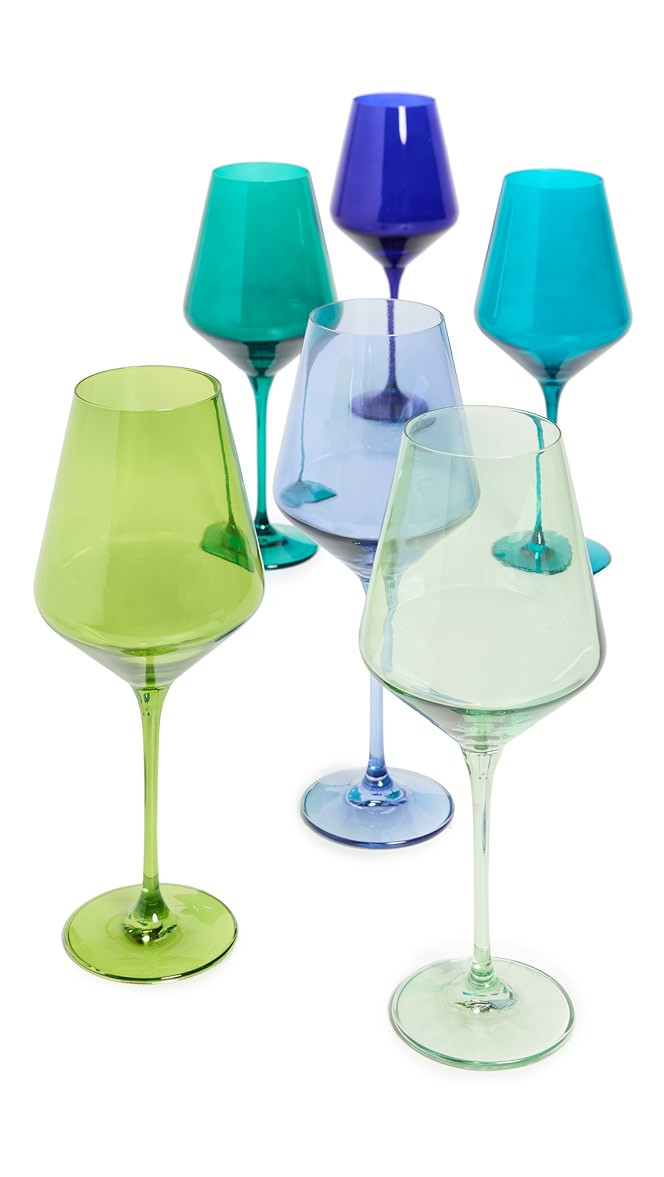 Estelle Colored Glass Stemware Set of 6 | Shopbop | Shopbop