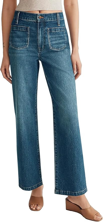 Cicy Bell Women's High Waisted Baggy Jeans Wide Leg Stretch Vintage Denim Pants with Front Pocket... | Amazon (US)