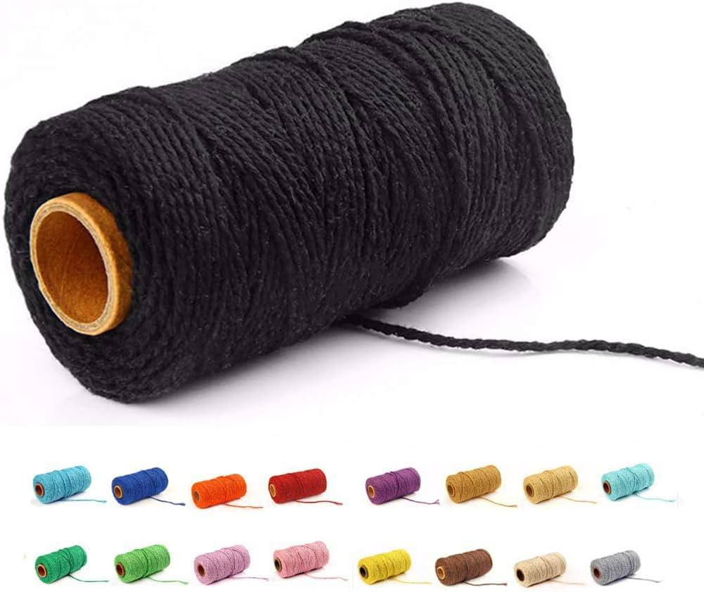 (109 Yards/1.5mm/35 Colors Optional) Macrame Cord Craft Macramé Cotton Baker Twine Craft Making ... | Amazon (US)