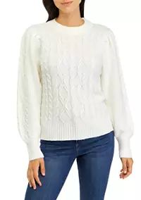 Crown & Ivy™ Women's Essential Cable Knit Sweater | Belk