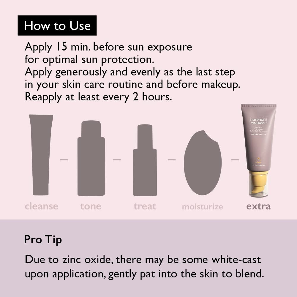 Haruharu Wonder Black Rice Pure Mineral Relief Daily Sunscreen, SPF50+/PA++++, Broad Spectrum UVA... | Amazon (US)
