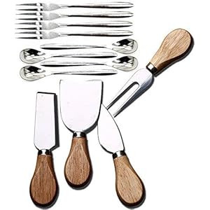 Cheese Knives with Wood Handle Steel Stainless Cheese Slicer Cheese Cutter (Option A) | Amazon (US)
