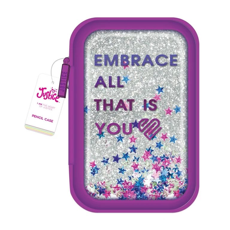 Justice J Sport Pencil Case with Silver Glitter and Confetti Accents | Walmart (US)