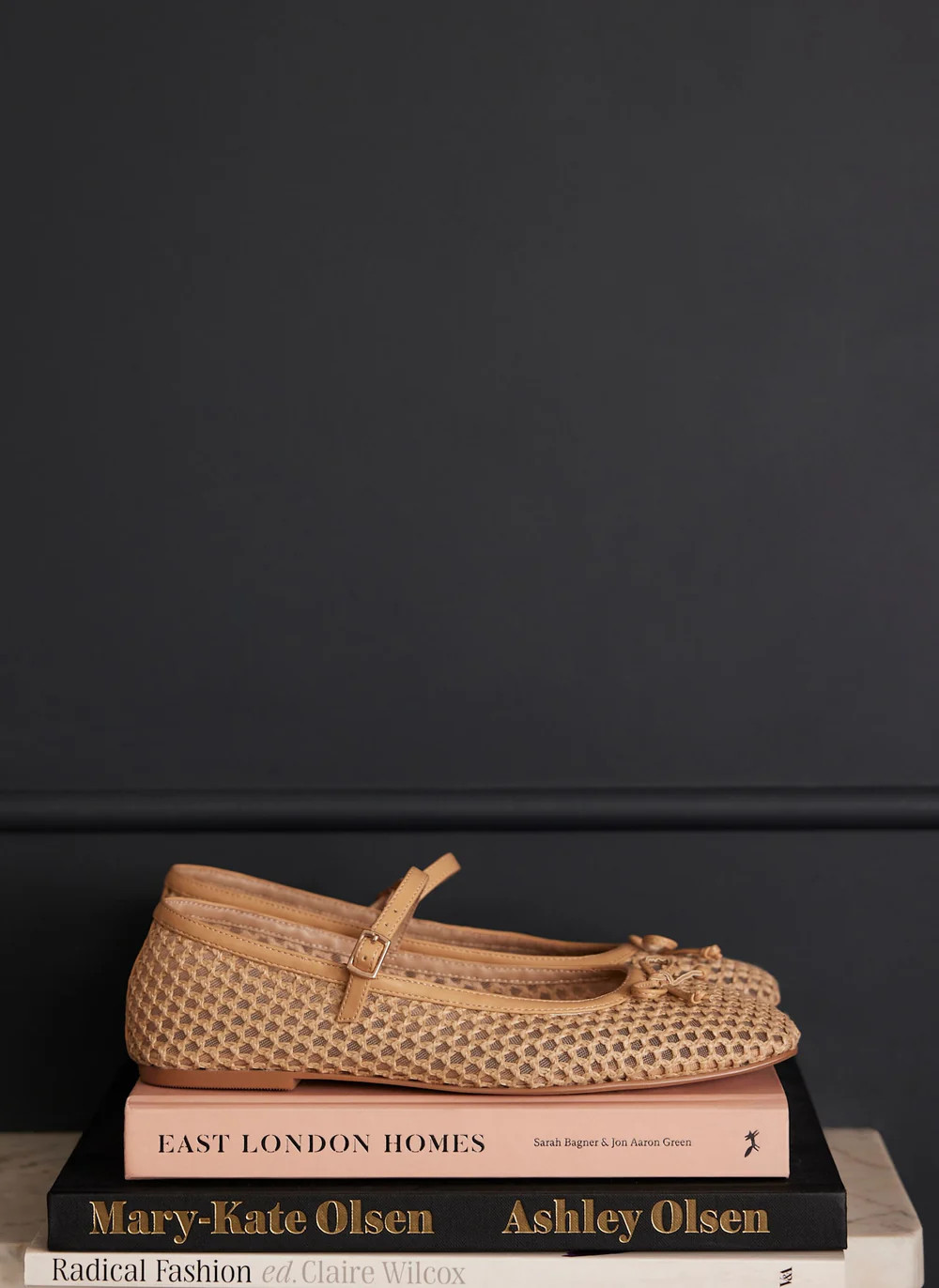 Sara Neutral Mesh Ballet Flat Shoes | Mint Velvet