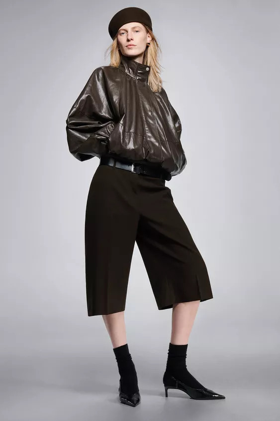 ZW COLLECTION FAUX LEATHER BOMBER JACKET | Zara US