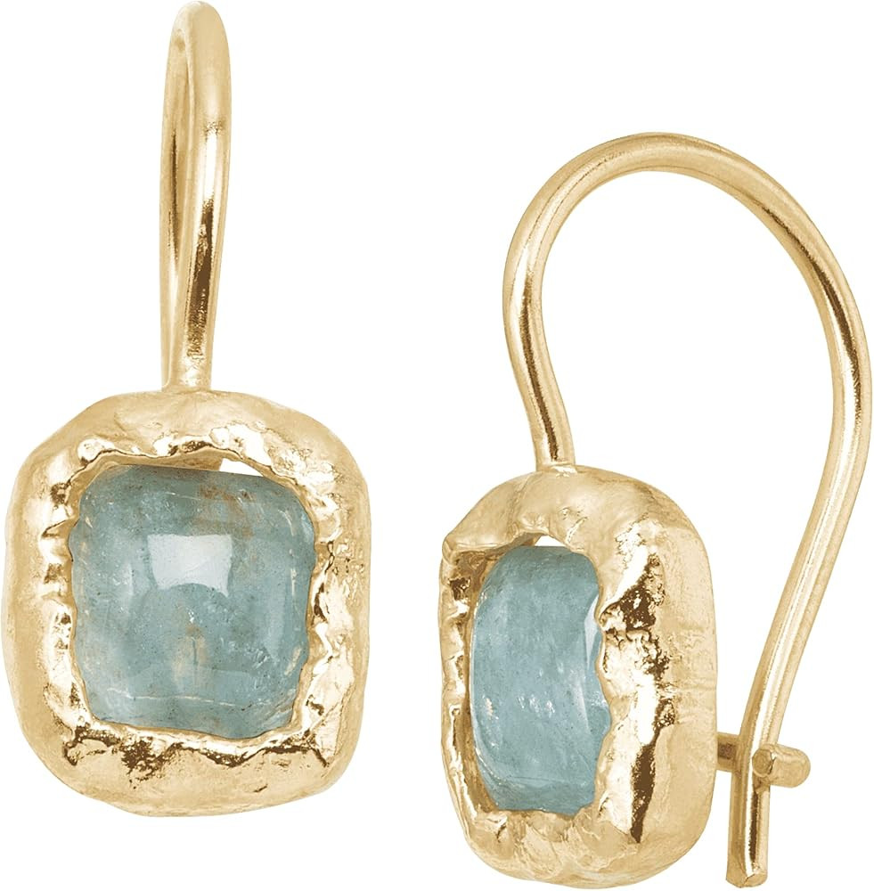 Silpada 'Mediterra' Natural Aquamarine Petite Drop Fine Earrings in 14K Gold-Plated Sterling Silv... | Amazon (US)