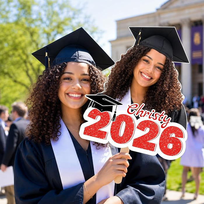 Graduation Big Head Cutout on Stick, Personalized Class of 2026 Face Sign, Custom Photo Prop for ... | Amazon (US)
