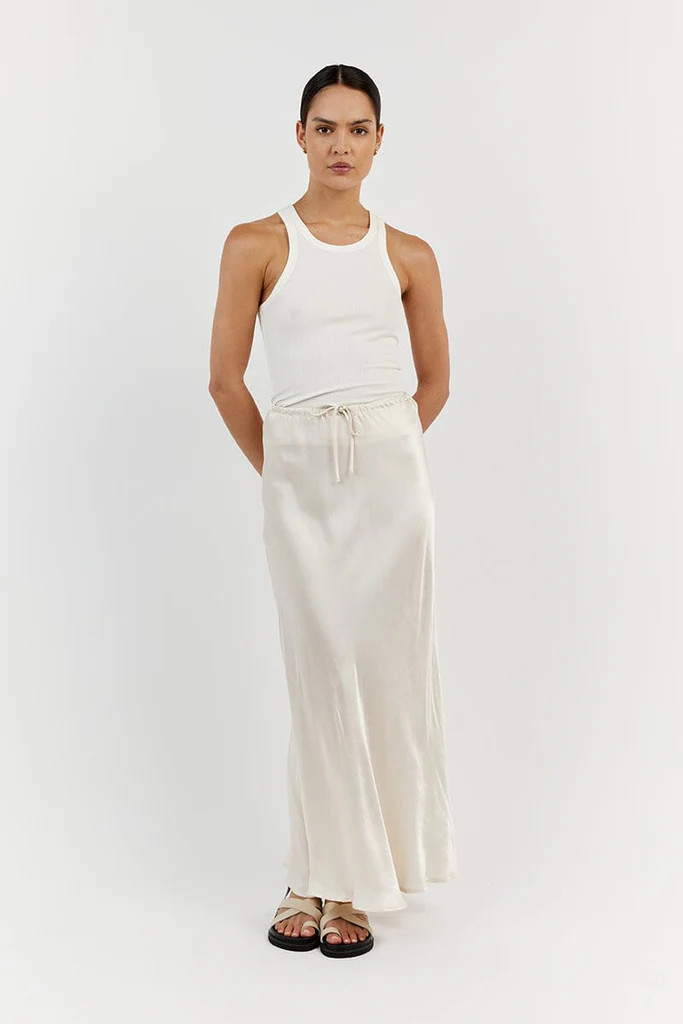 BOBBY PEARL SATIN BIAS CUT SKIRT | DISSH