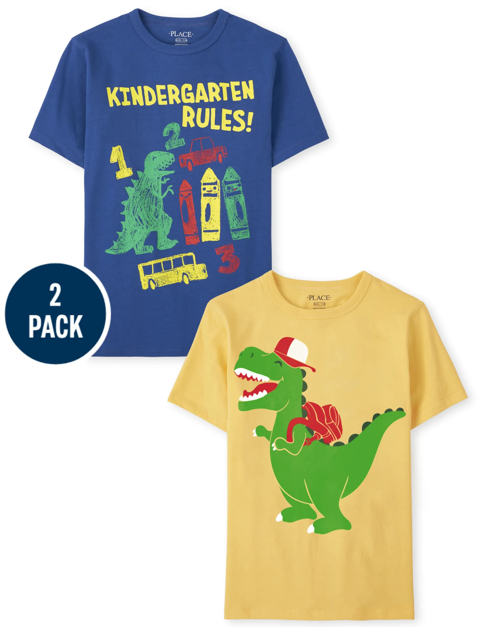 Boys Kindergarten Dino Graphic Tee 2-Pack - multi clr | The Children's Place