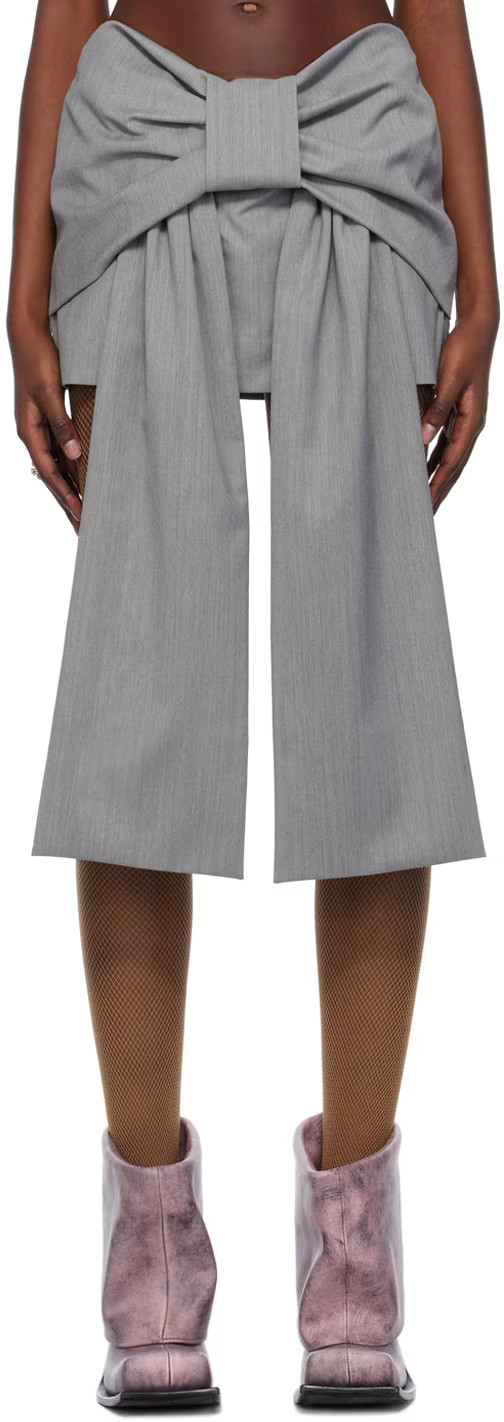 Gray Bow Miniskirt | SSENSE