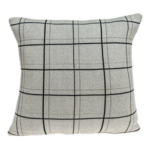 Parkland Collection Sami 20x20" Plaid Cotton Fabric Throw Pillow in Gray/Black | Cymax