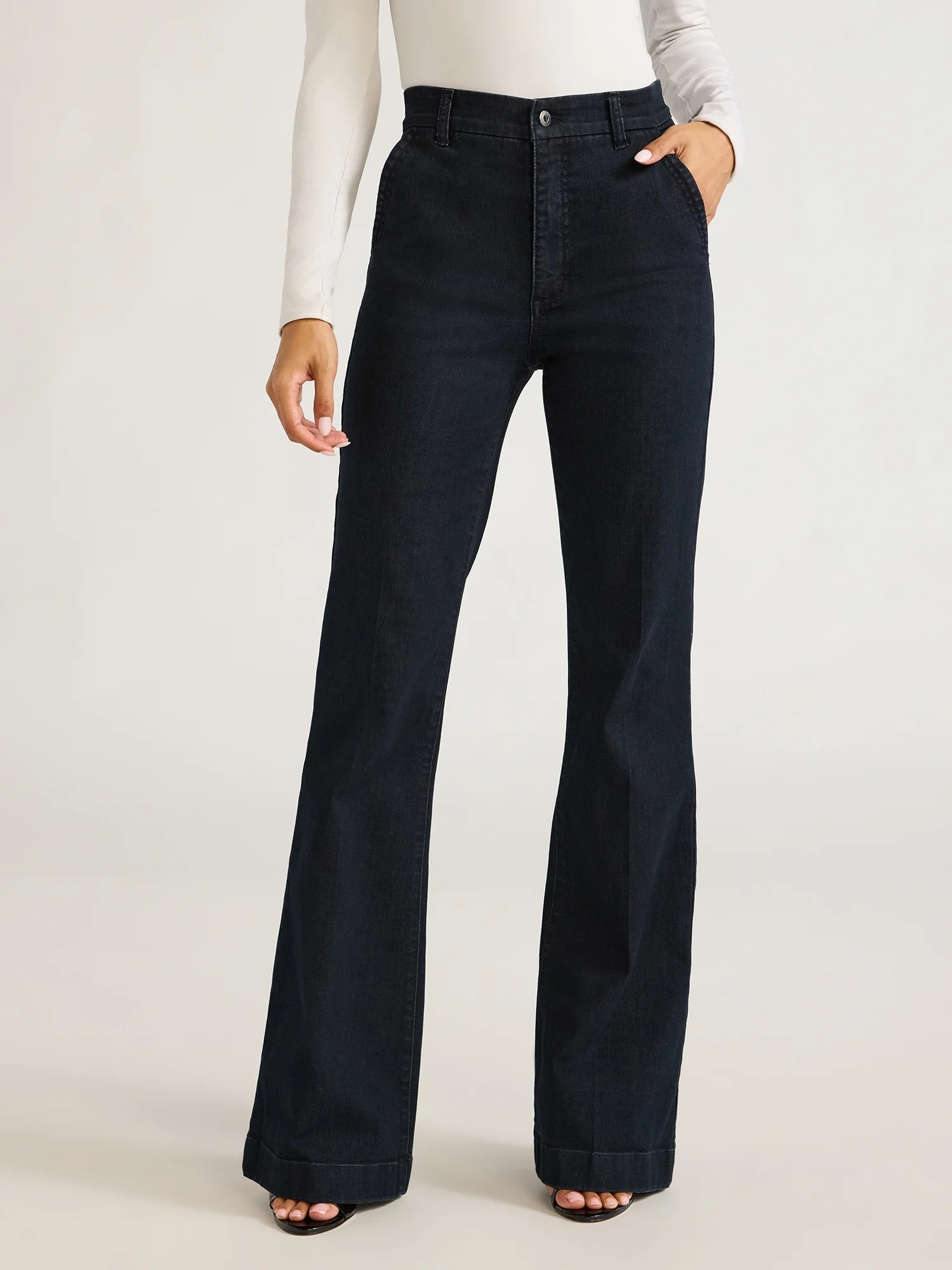 Sofia by Sofia Vergara Women's Trouser Flare High Rise Jeans, 34.5" Inseam, Sizes 0T-20T | Walmart (US)