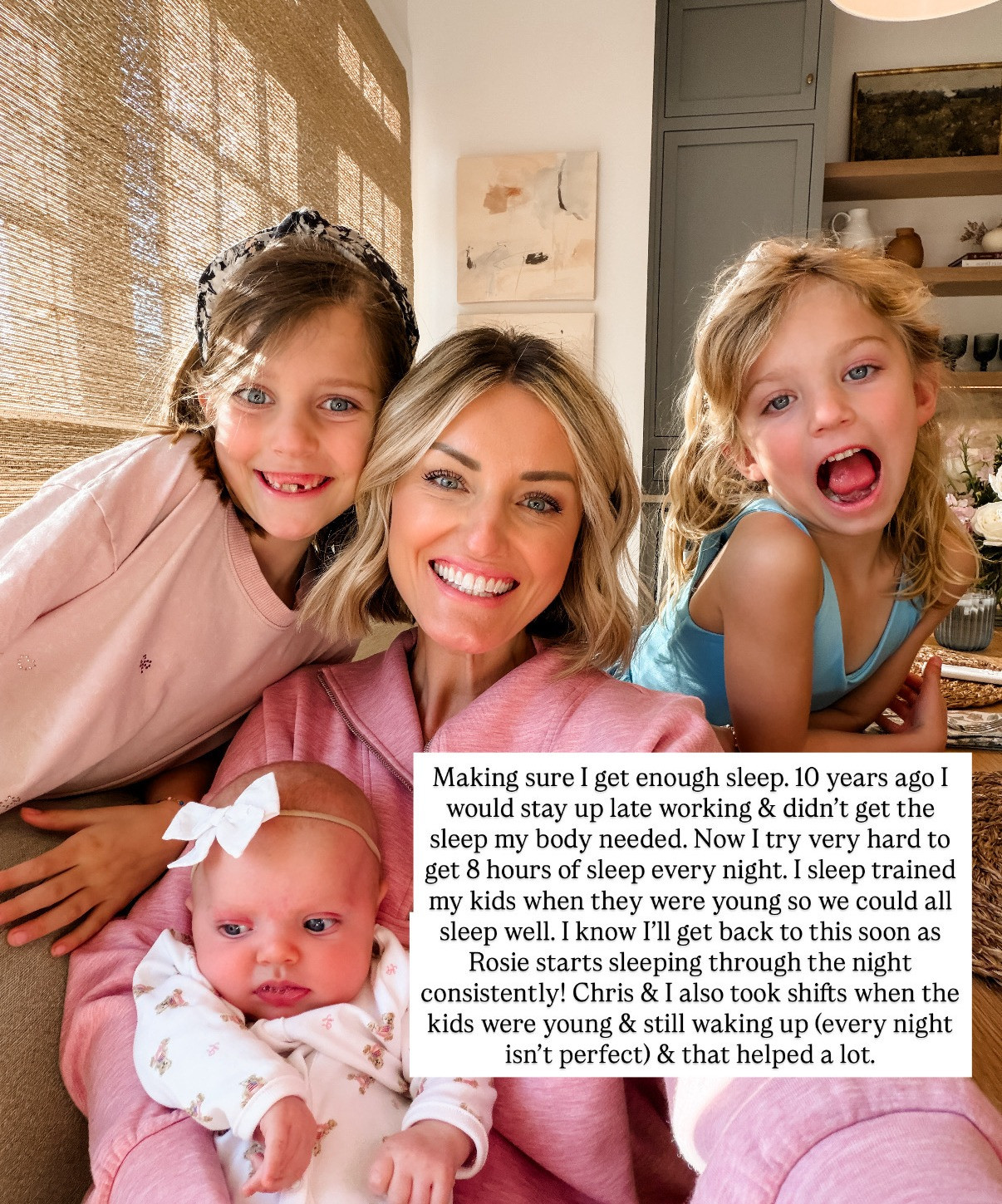 Sleep is easy to put on the back burner, especially if you have kids. However, getting enough sleep is so important! I try to sleep for a full 8 hours every night.

Loverly Grey, sleeping, wellness, health, lifestyle 

 #LTKselfcare